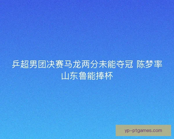 乒超男团决赛马龙两分未能夺冠 陈梦率山东鲁能捧杯 乒超男团决赛马龙两分未能夺冠 陈梦率山东鲁能捧杯